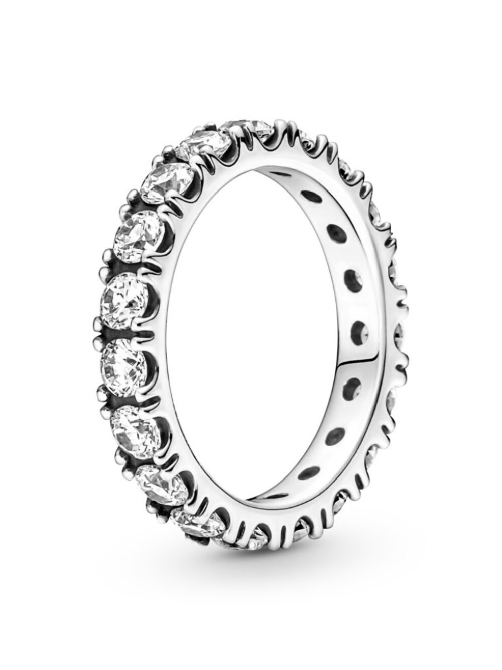 Sterling silver Sparkling row ring infinity, New Sz 7.5